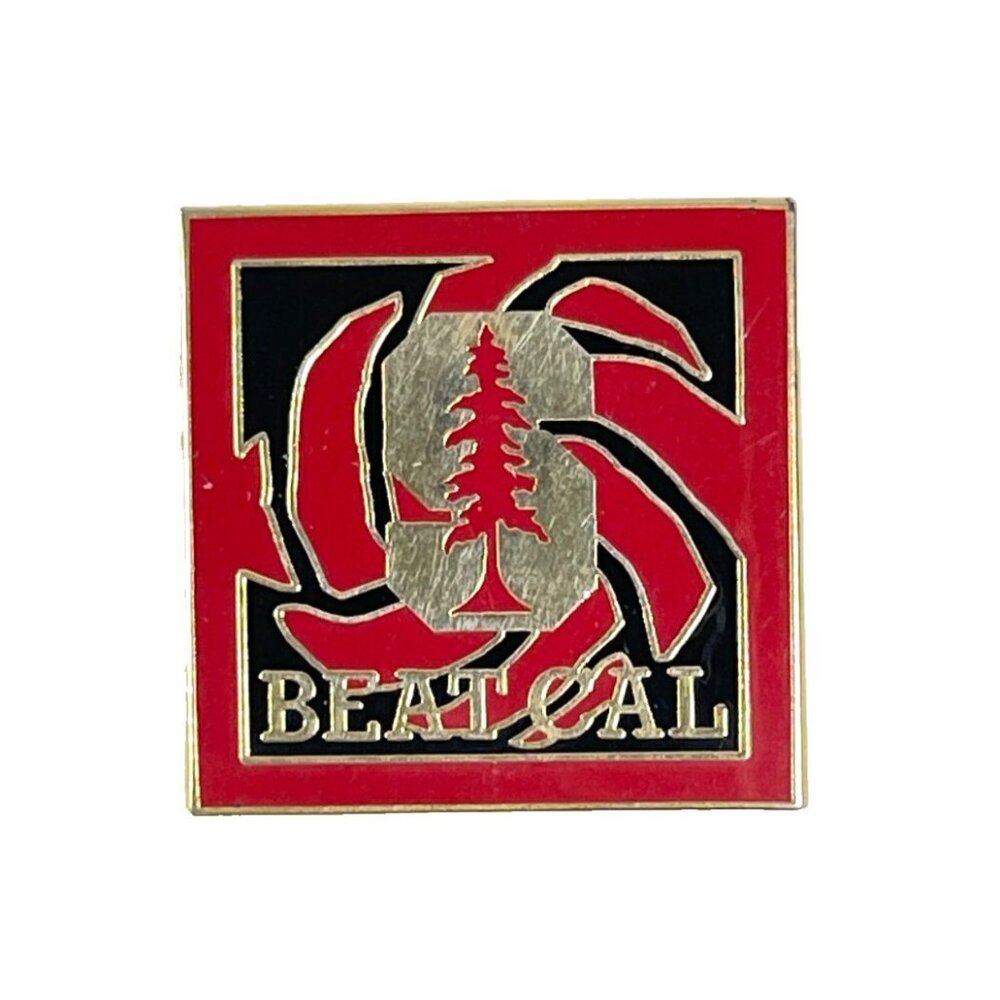 Stanford University Beat CAL Enamel Pin Cardinal Supporter Fan vs Berkeley Bears